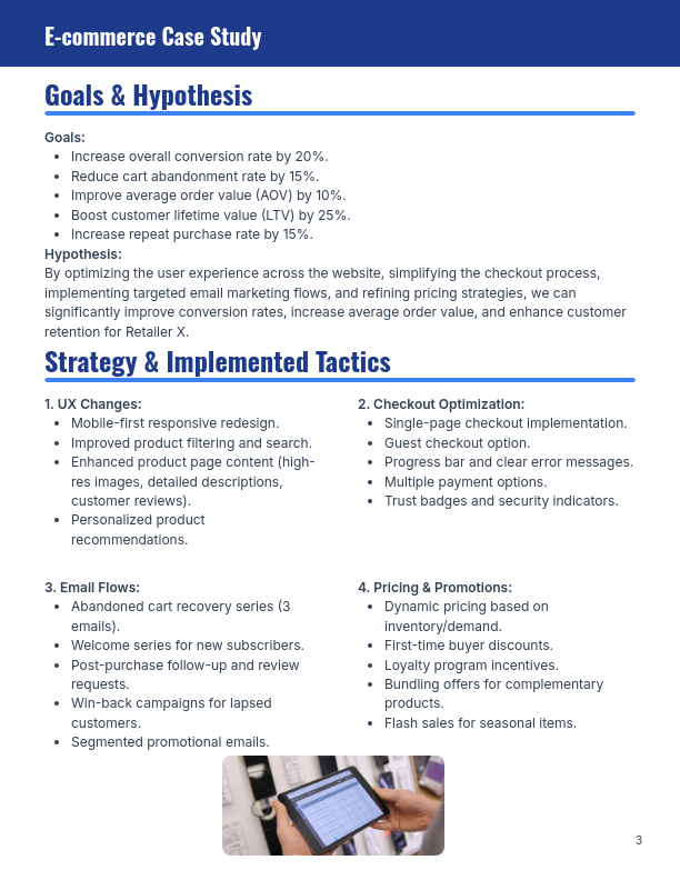 Ecommerce Conversion & Retention Case Study